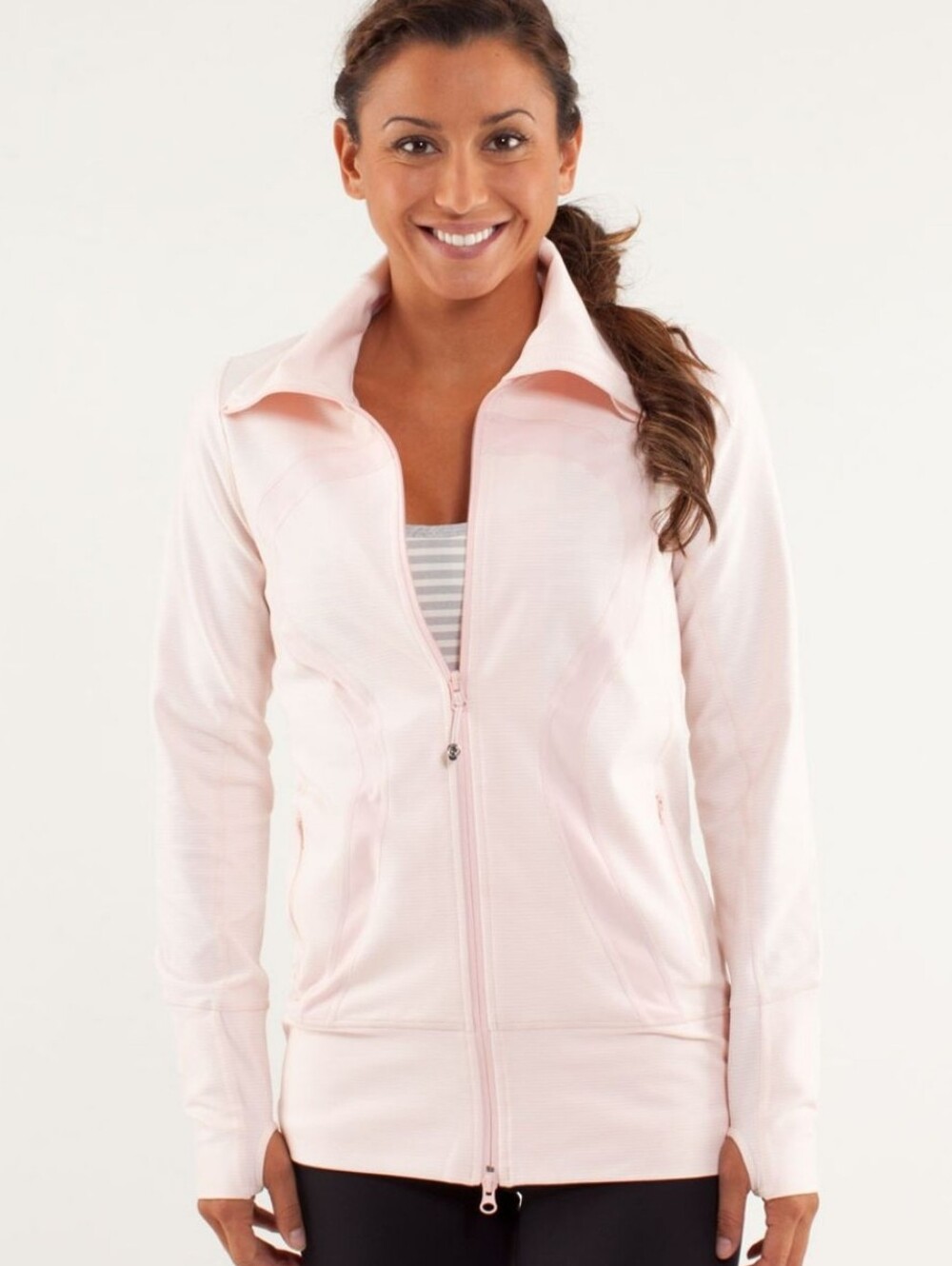 Lululemon In Stride Jacket Strawberry Milkshake Pink Zip Front Stretch Women's 6